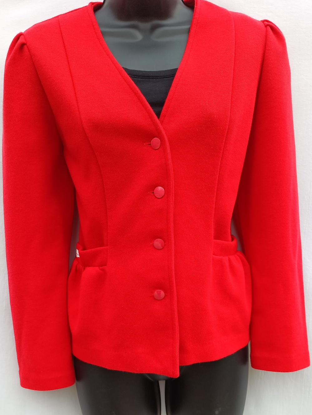 Sears Vintage Red Women's Button-Front Tailored Jacket